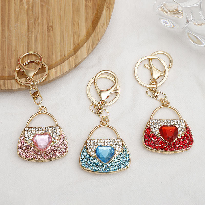 Lady Bag Zinc Alloy Diamond Women's Bag Pendant Keychain display picture 1