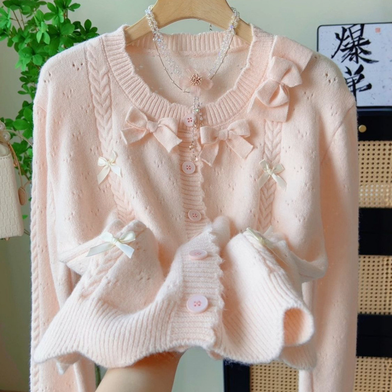 "3.2/New in spring" XUAN XIAO JIE cute college style bow knitted…