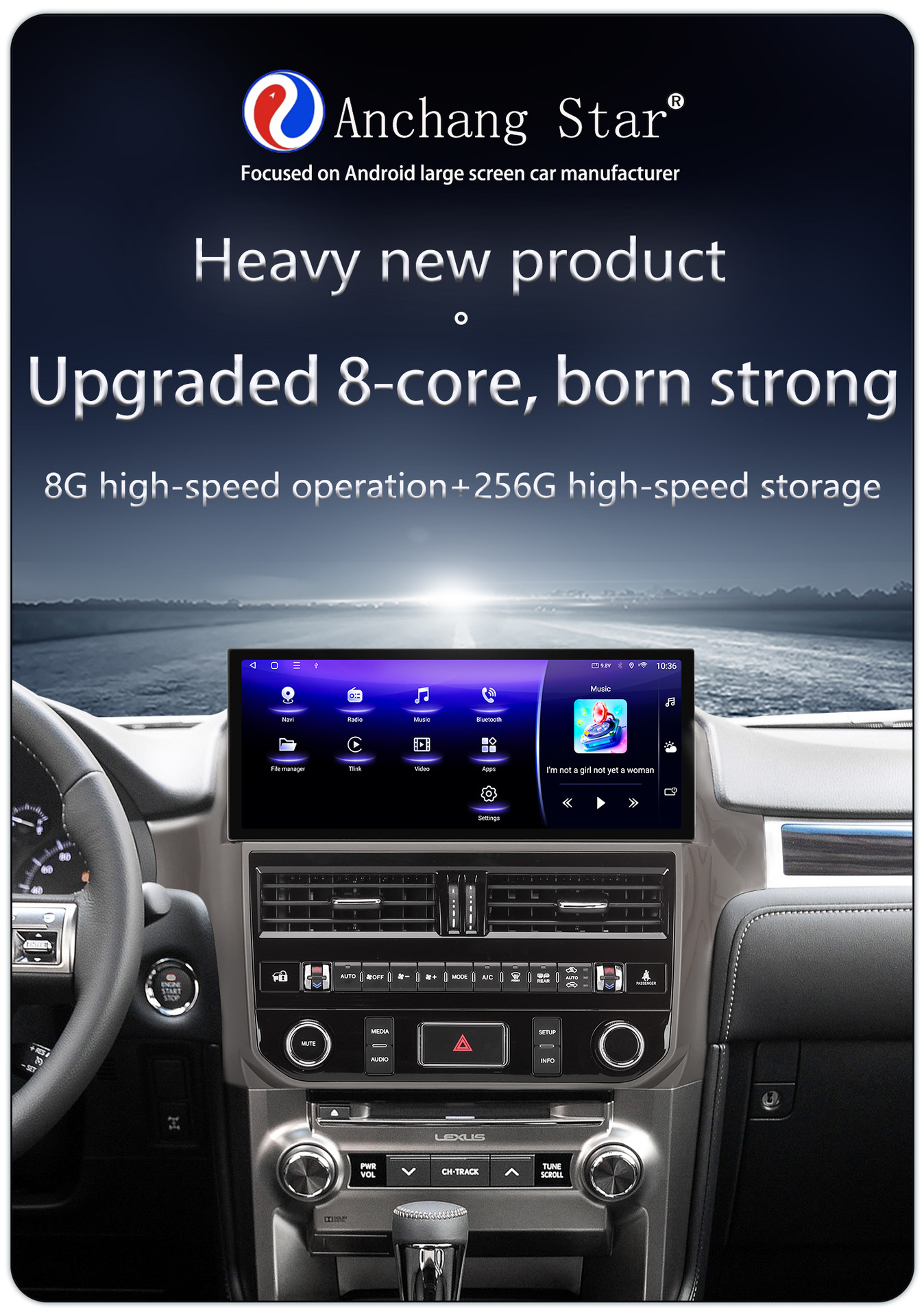 Suitable for 2010-2021 Lexus GX460 central control car 4G Android large screen 360-degree panoramic navigation