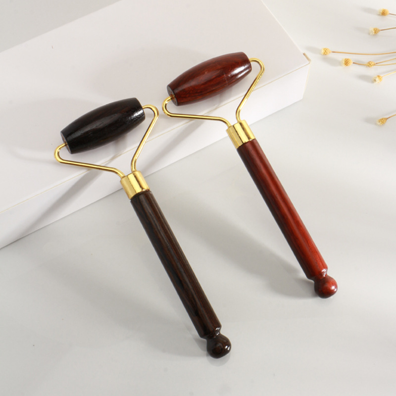 Solid Wood Rosewood Facial Roller Massager Ladies Facial Lifting Tools Beauty Gadgets S