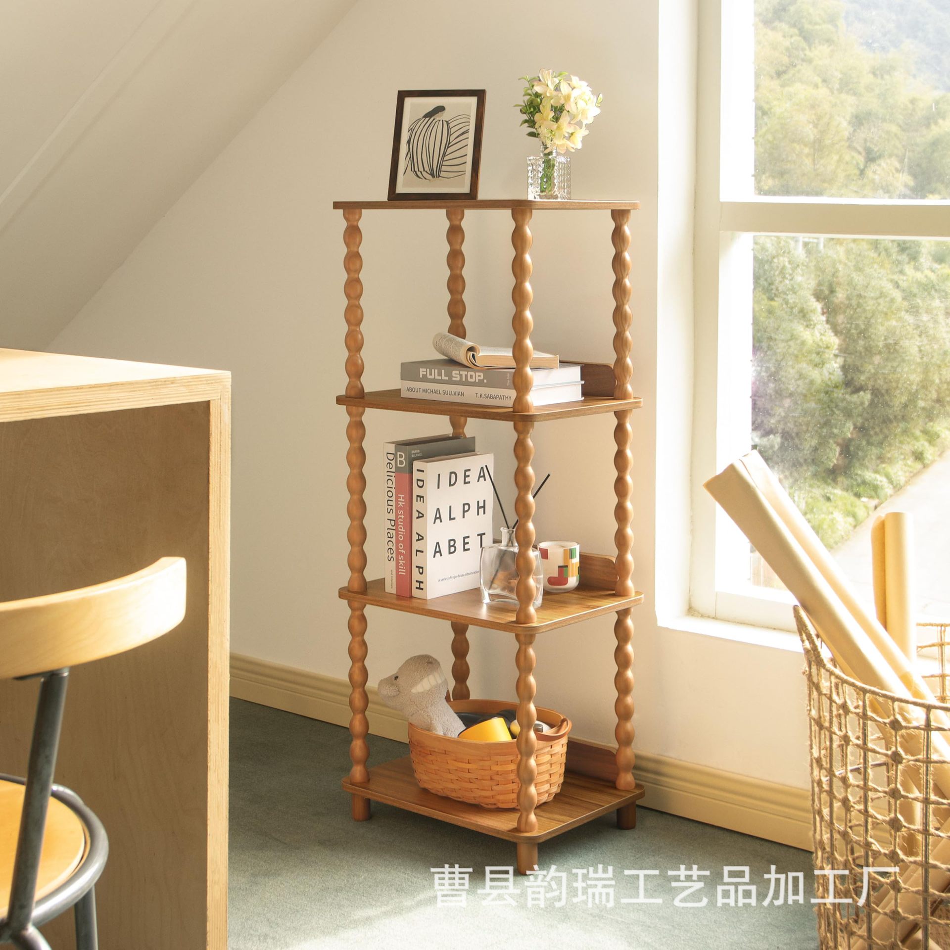 Estante de almacenamiento de madera maciza de varias capas, de pie, para sala de estar, dormitorio, cocina, baño, adornos decorativos, estilo retro, estante de almacenamiento para el hogar.