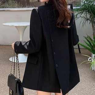 Fried Street Suit Jacket Women's 2025 Spring and Autumn New Design Sense Back Split Loose All-match Suit Top