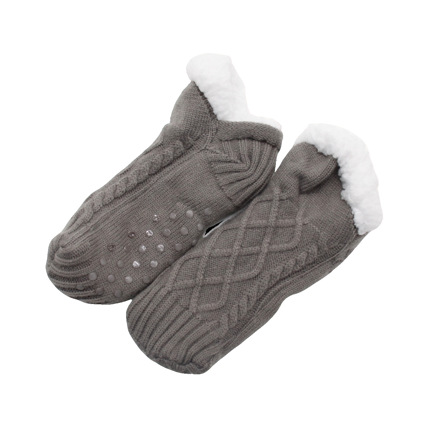 회색 마름모 중간 길이 바닥 양말