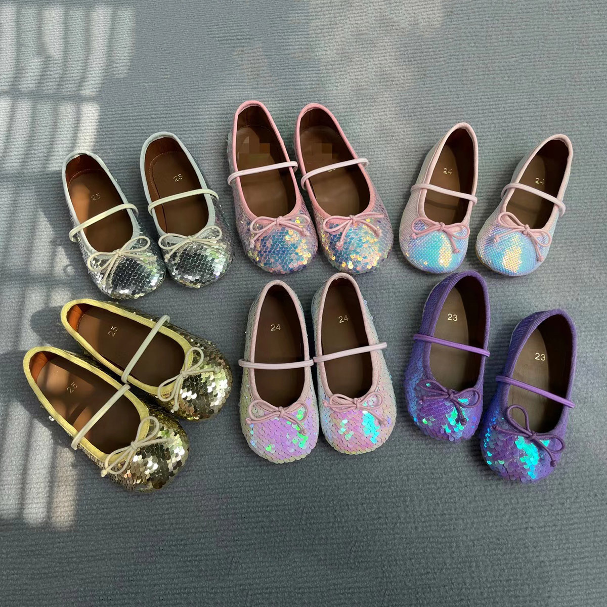 New same style mermaid princess ballet shoes glitter sequined shoes banquet flower girl soft bottom boys and girls student shoes