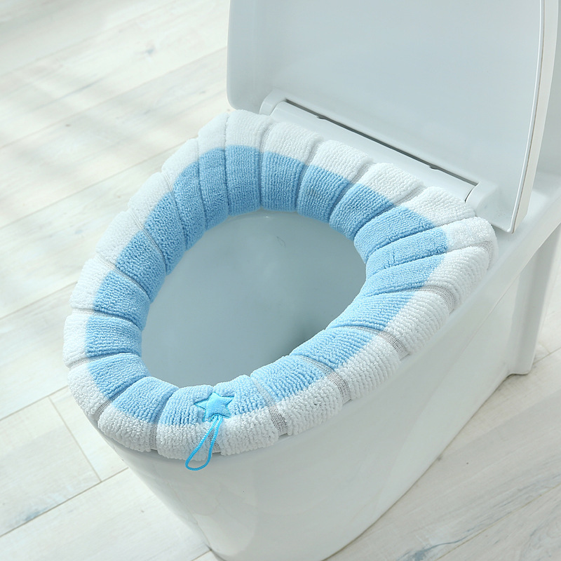 便座クッション、冬用厚みのある便座カバー、オールシーズン対応のユニバーサル家庭用便座、便座ガスケット、ニット便座クッション|undefined