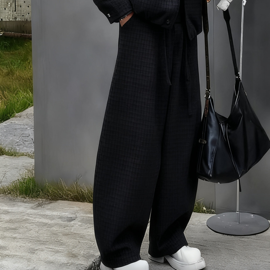 Otoño y invierno nuevos productos de tendencia masculinos retro sueltos pantalones de abrigo de temperamento universal nicho de alto nivel con un conjunto casual