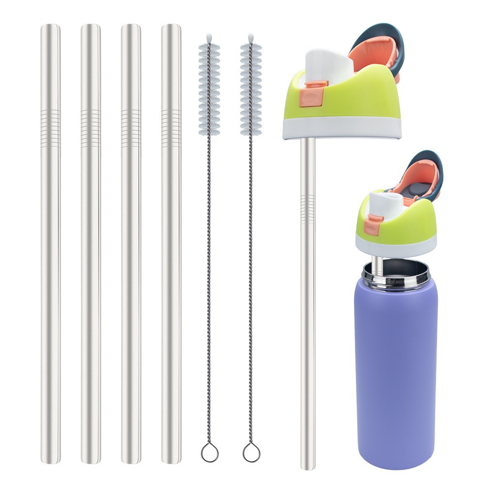 Amazon 10mm pajitas adaptan taza de agua Owala 40oz/32oz/16oz pajitas de acero inoxidable reutilizar