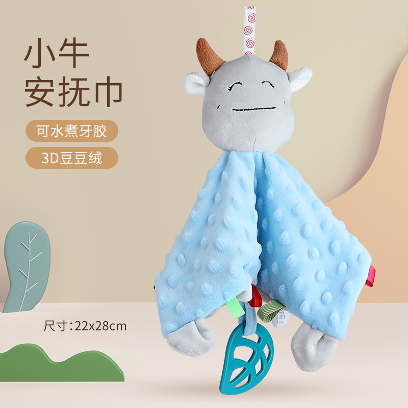 Bebé juguetes bebé calmante para dormir muñeca de peluche con mordedor puede entrar frijol terciopelo calmante toalla saliva toalla
