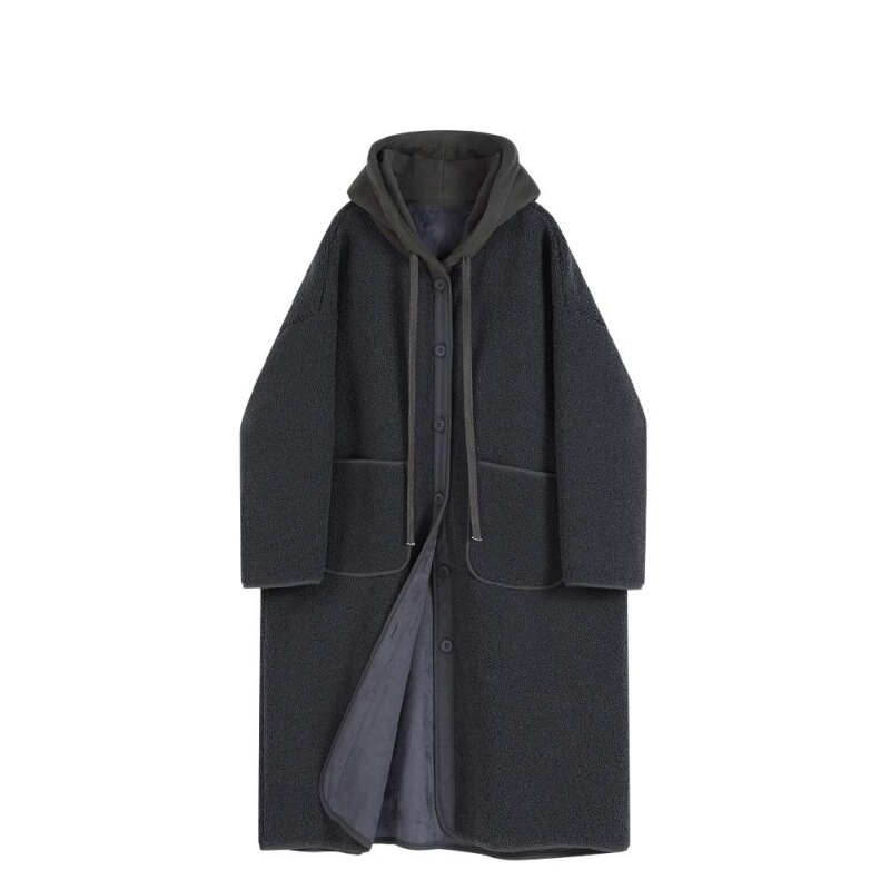 2026 Winter New Style Artistic Loose-Fitting Plus-Size Women's Hooded Shearling Mid-Length Coat Lamb Wool Jacket 2026 Winter New Style Artistic Loose-Fitting Plus-Size Women's Hooded Shearling Mid-Length Coat Lamb Wool Jacket
