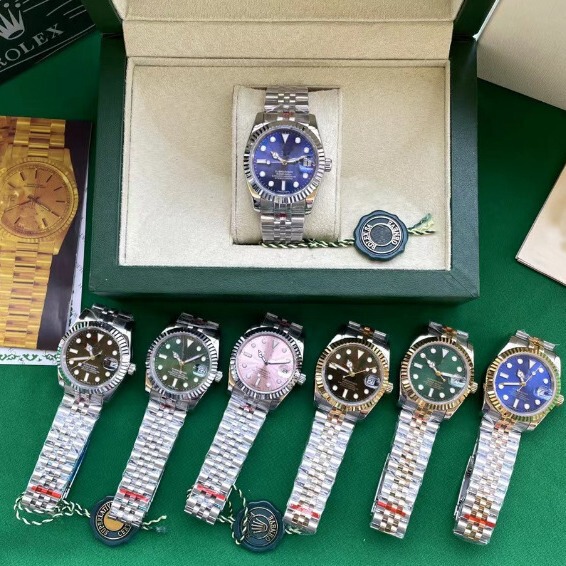 Cross-Border Best-Selling Seven-Color Date-Display Men's Quartz Watch, Stainless Steel Submariner Style, Women's Couple's Wristwatch, in Stock Cross-Border Best-Selling Seven-Color Date-Display Men's Quartz Watch, Stainless Steel Submariner Style, Women's Couple's Wristwatch, in Stock