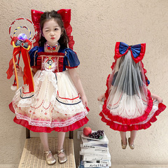 女の子夏服プリンセスドレス2025新型子供白雪姫ロリータ誕生日ドレス蓬蓬蓬ワンピース