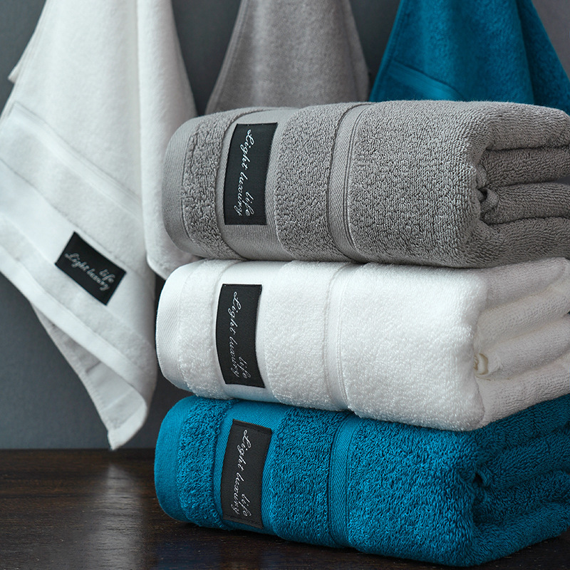 Bath Towel Cotton Wholesale Household Gift Long-staple Cotton Bath Towel Adult Plain Color Thickened Gift Box Japanese Style Cotton Bath Towel