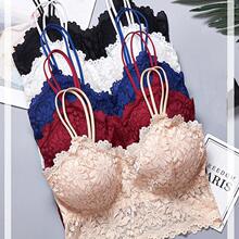 Wires Push Up Bra Body Shaping Sexy Flower Lace Bra Top