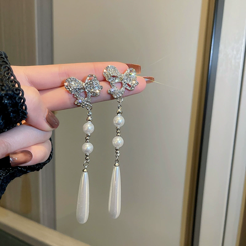 Серебряная игла, серьги из жемчуга, образец 925, стиль легкой роскоши, оптовая торговля