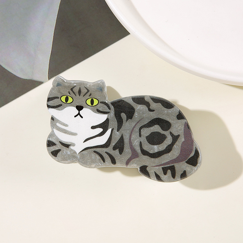キラキラガールかわいい漫画ペット猫小さなクリップニッチデザイナー子猫後頭部半分ヘアクリップ|undefined