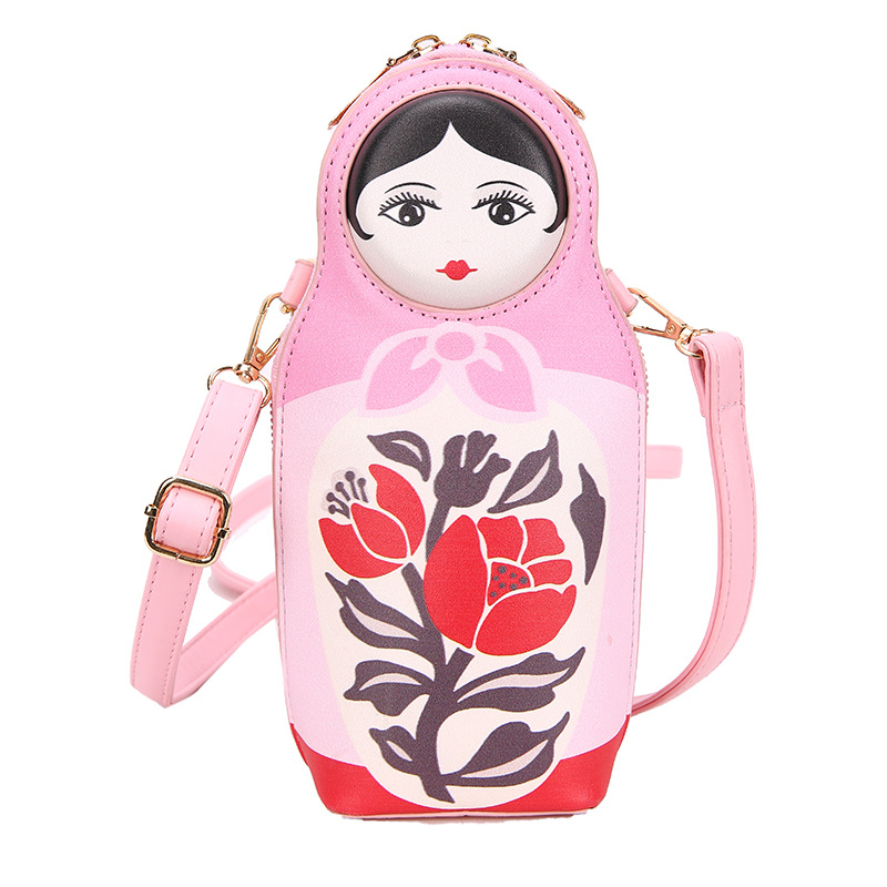 European And American Retro Women's Single Shoulder Bag, New Fashion Creative Quirky Personality Spray-Painted 3D Doll_voghion.com
