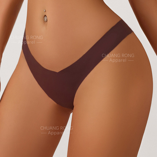 European and American Ice Silk Seamless Underwear Women's Low Waist Large Size Briefs Pure Cotton Crotch Breathable Butt Lift Girls Sports Underwear