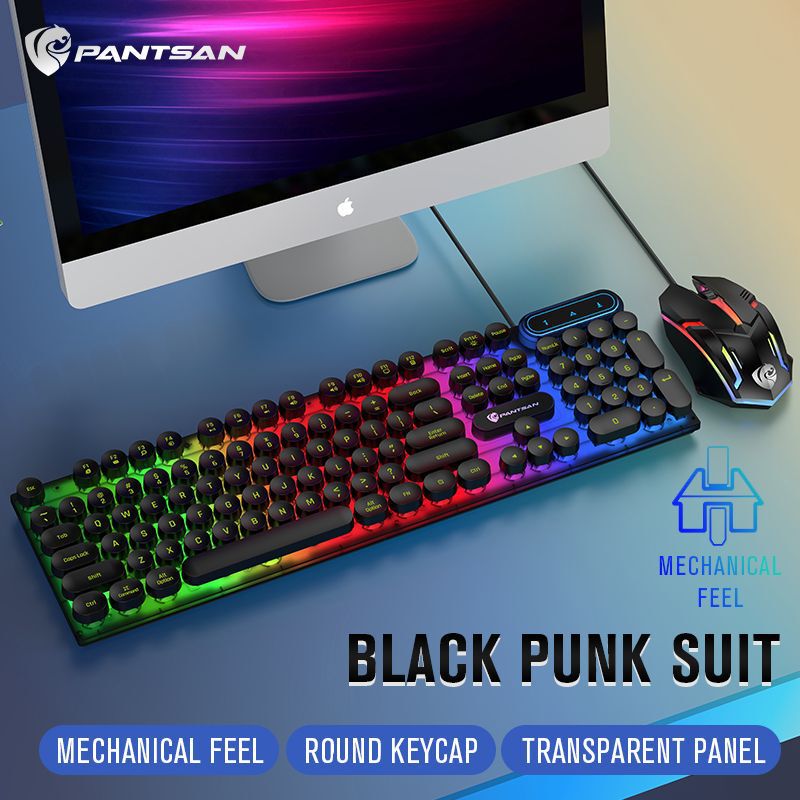 Panson PT100 Keyboard Mouse suit Desktop Computer Office Business Cute Round Punk Keycap Wired Panson PT100 Keyboard Mouse suit Desktop Computer Office Business Cute Round Punk Keycap Wired