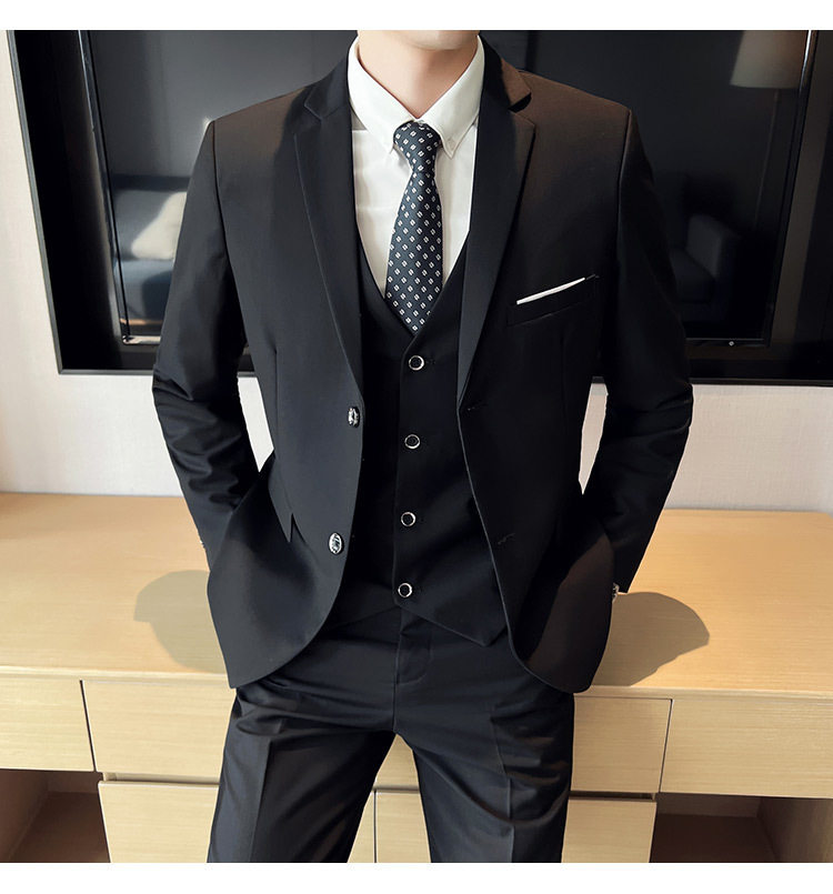 Bộ vest nam ba món ôm dáng, áo vest công sở cho nhân viên văn phòng và chú rể — Burgundy (áo đơn hai nút), Burgundy (áo đơn một nút), Màu xanh (áo đơn hai nút), Màu xanh (áo đơn một nút) chi tiết 11