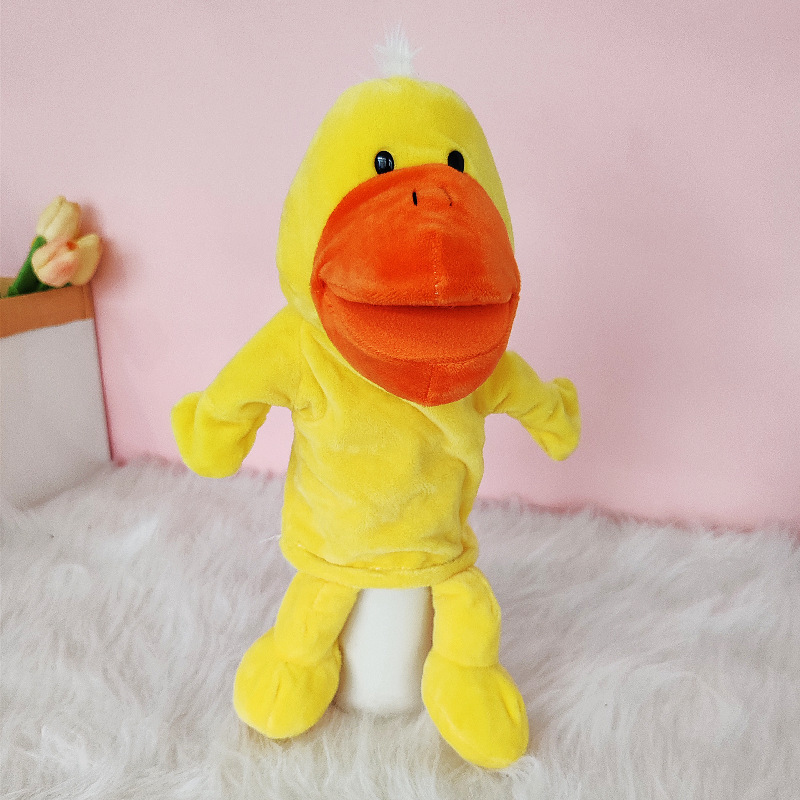 Muñecas de dibujos animados boca abierta muñecas de jardín de infantes muñecas interacción padre-hijo guantes abdominales educación temprana infantil