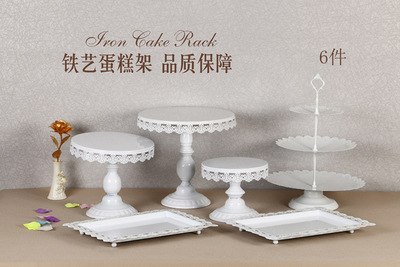 Estilo Europeo soporte de la torta de la boda taza de papel pastelería bandeja de la torta de la boda postre mesa de decoración de metal pastelería soporte 13-piece Set image 7
