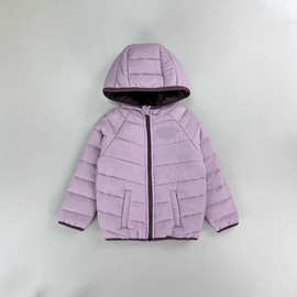 外贸童装原单男童女童加绒加厚棉服外套帅气时尚内里加绒coat连帽