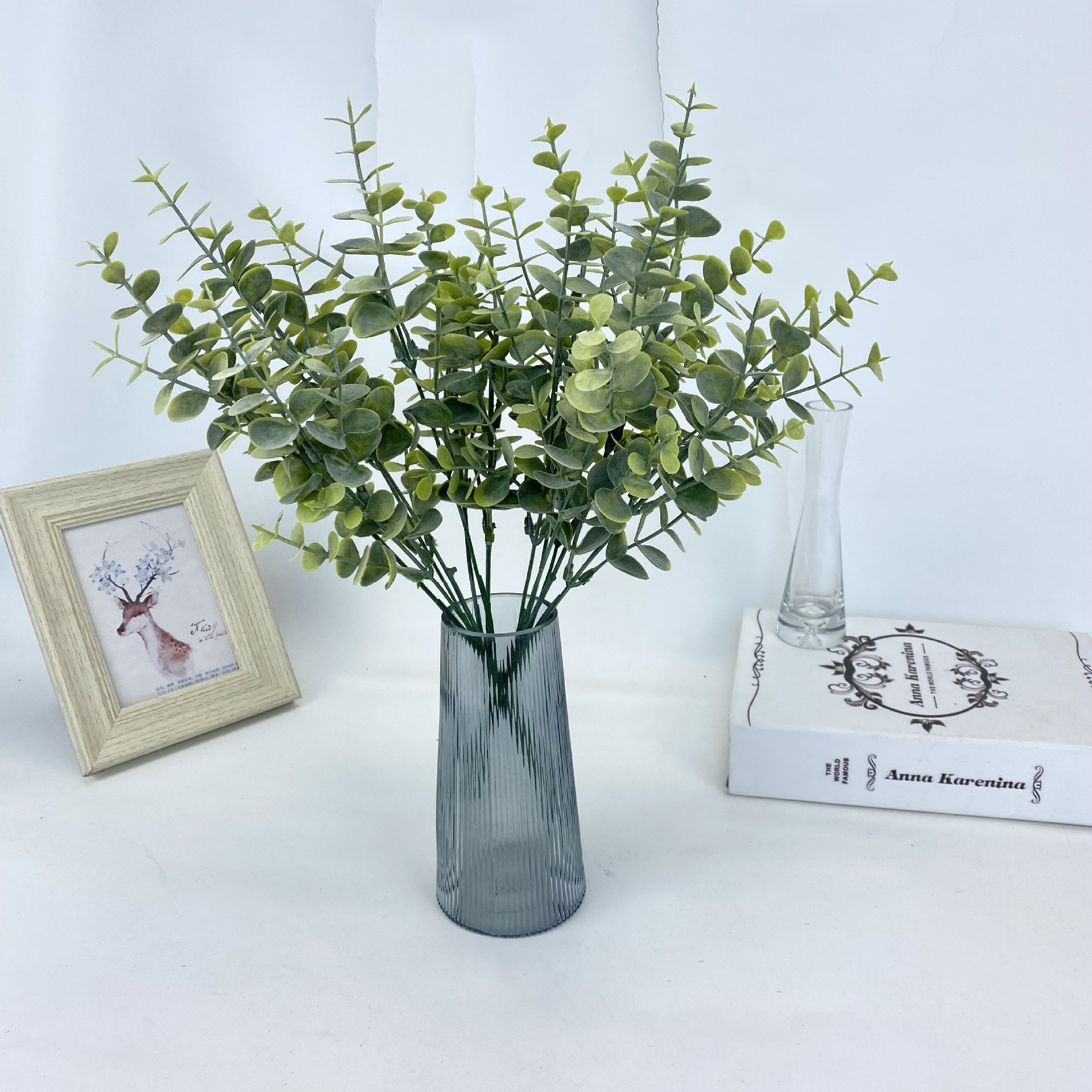 7 fork simulation eucalyptus leaf money leaf simulation flower simulation green plant home decoration crafts decorations