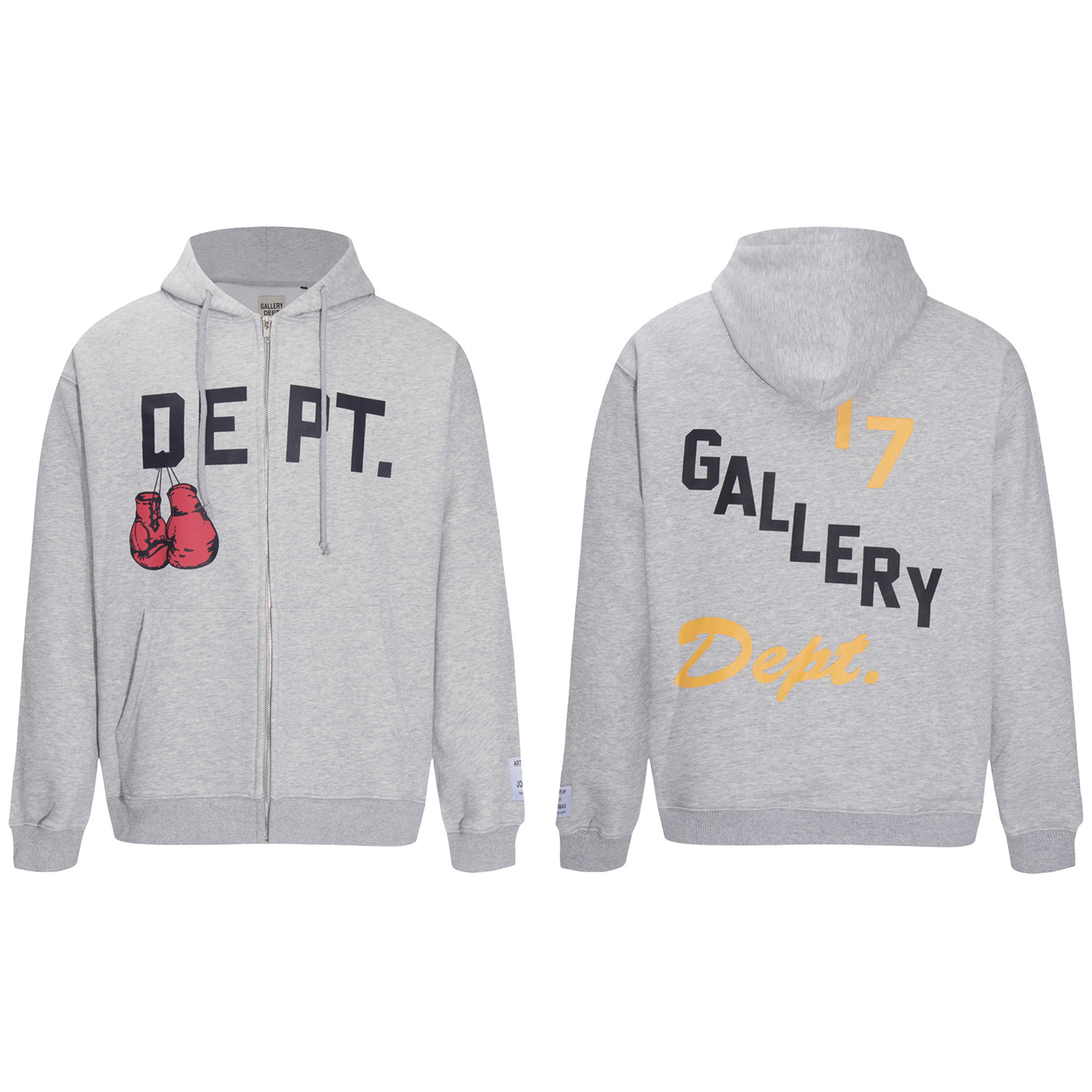 Gallery Dept Boxing Merch Zip Sweater Heather Grey