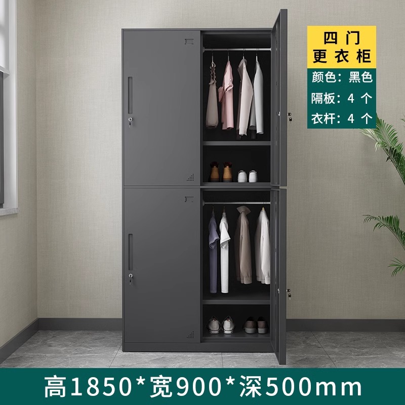 검정색 4도어 옷장