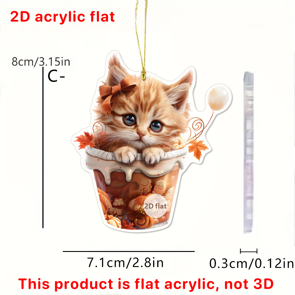 Halloween Púrpura Fairy y Chickpea Cat Keychain Colgante Decoración acrílica 2D Colgante Decoración del automóvil