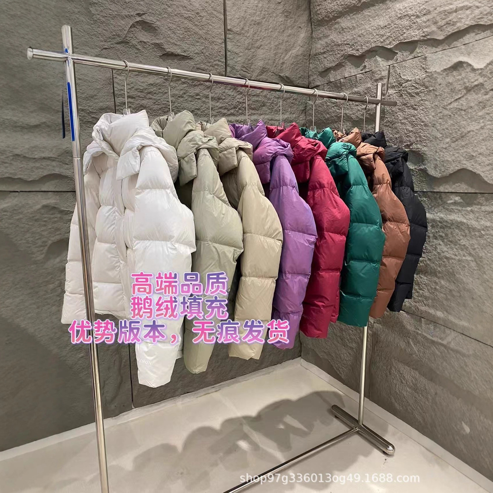 莆田高版本露露羽绒服五格面包服女士lulu四格鹅绒连帽保暖外套