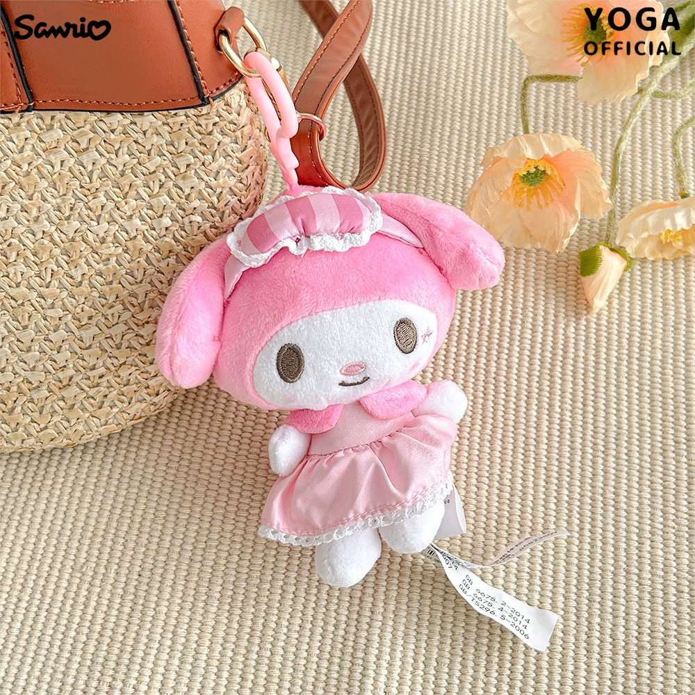 Плюшевый кулон Sanrio Hello Kitty, лицензионный талисман для сумки, плюшевый брелок, случайный цвет