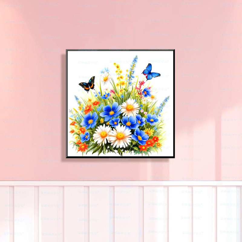 Mona Lisa crocifismo real mariposa dos simple moderna fresca estética flor pequeña pieza bordada a mano