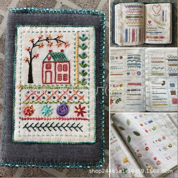 Новые трансграничные книги Stitch Book Witches Книги Вязка Книги Льняные DIY Книги