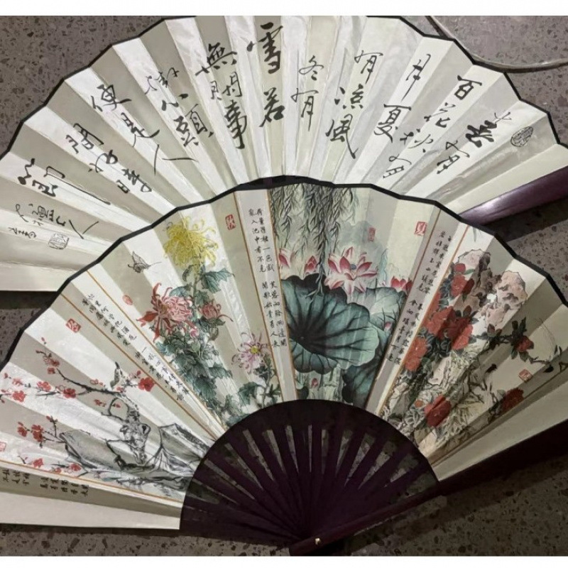 ファン観光工芸品 10inch 男性ファン両面シルク竹ファン中国古代スタイル扇子クラフトギフト卸売|undefined