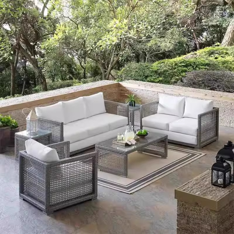 Sofá de caña al aire libre patio ocio jardín al aire libre balcón sala de sol sofá de caña muebles combinados ocio al aire libre