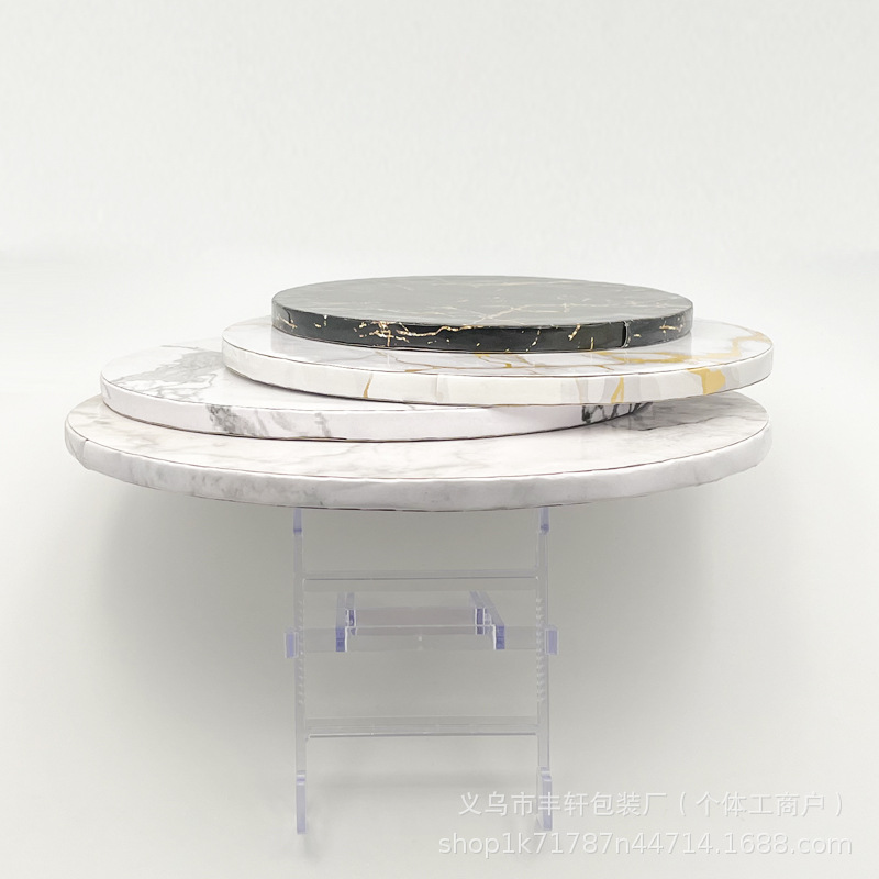 Fábrica directa bandeja redonda placa de transferencia mármol mapa de panal de papel 10 pulgadas pastel estampado pastel estampado pastel estampado