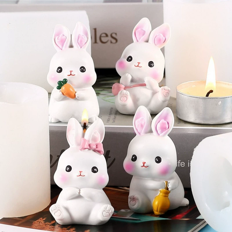 Rabbit, aromatherapy, candle, table silicone mold, DIY