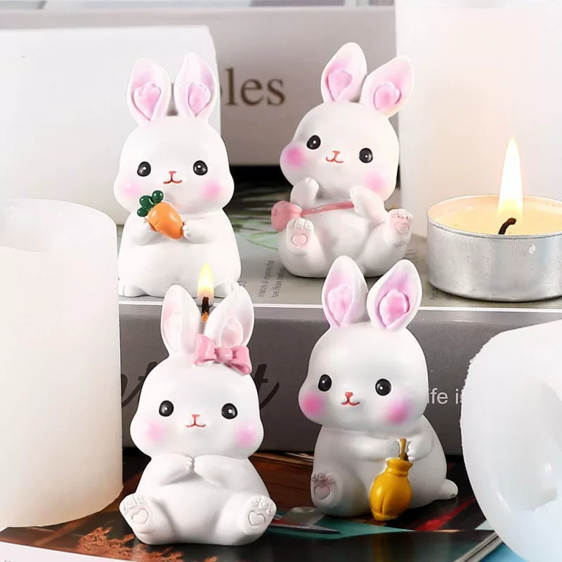 Rabbit, aromatherapy, candle, table silicone mold, DIY
