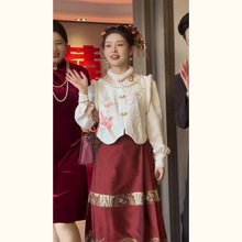 YT275371敬酒服订婚礼服婚服新中式国风女装红色马面裙配上衣改良