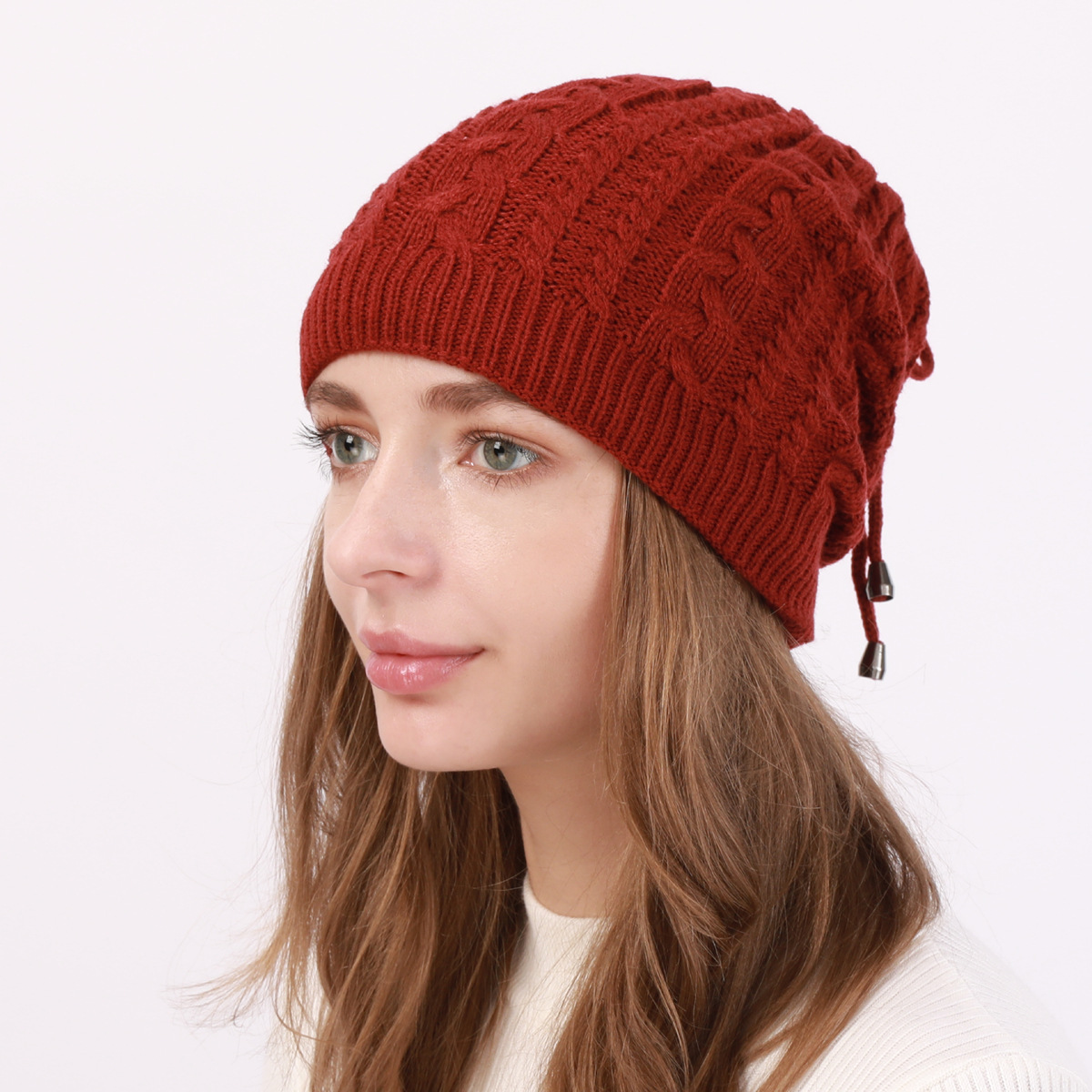 Damen Strickmütze Und Nackenwärmer Set Für Den Winter_voghion.com