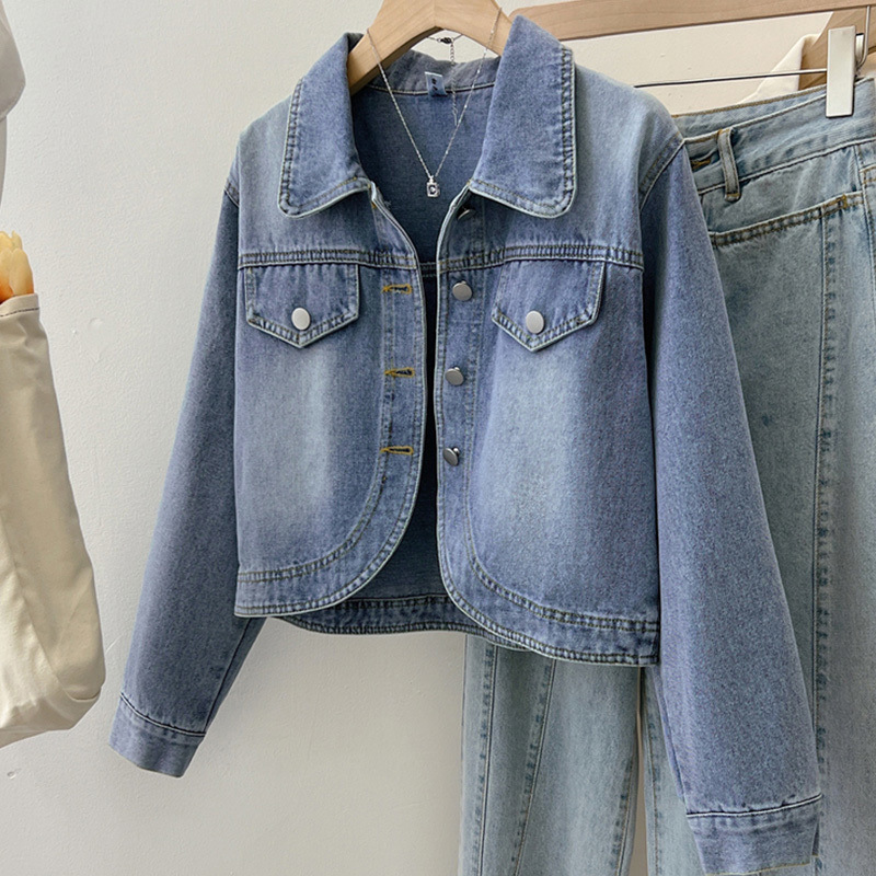 Denim coat women with dress short top 2025 new explosion small thin cardigan autumn jacket
