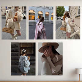 韩系ins风服装店工作室档口直播网红背景墙贴装饰画海报墙贴图片