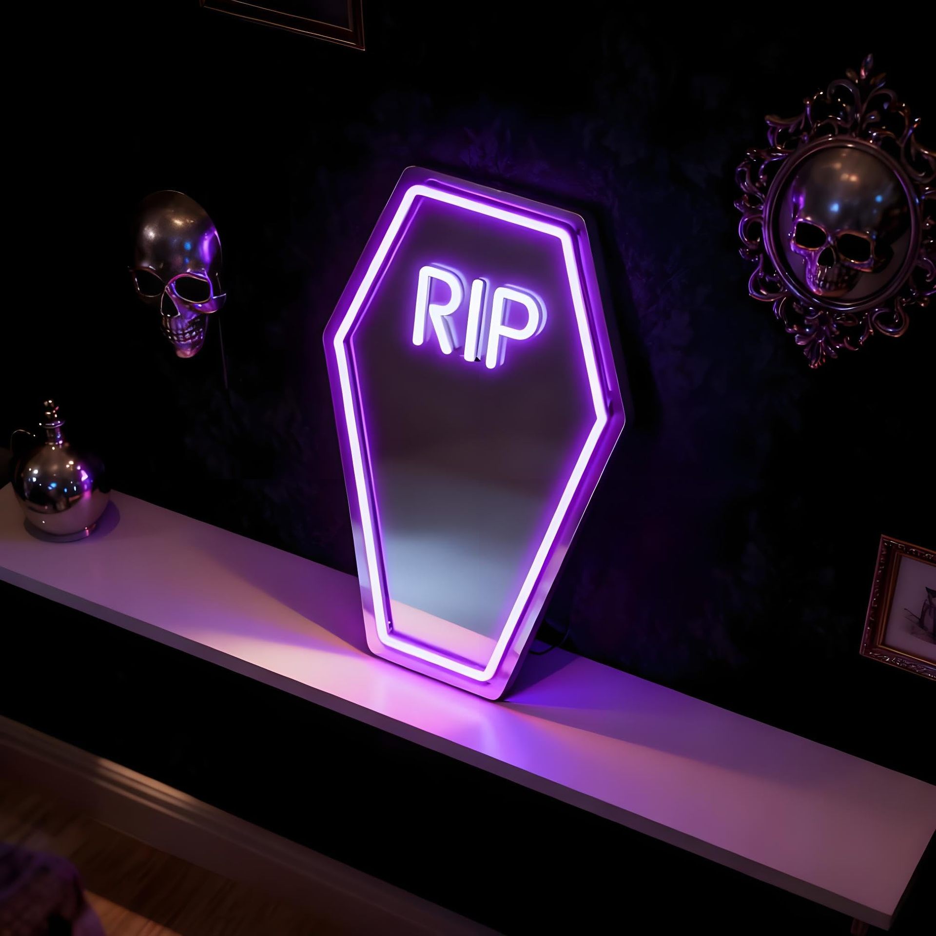 Transfronterizos LED de neón espejo luminoso espejo de maquillaje estilo de letra lámpara dormitorio tienda atmósfera lámpara decorativa