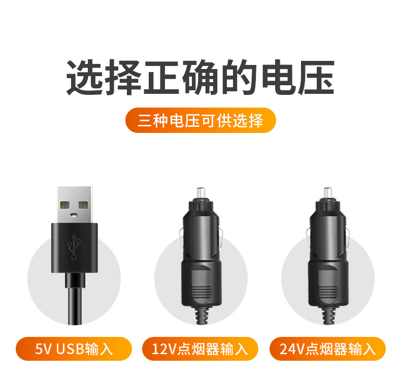 New Energy Vehicle Fan, Three-Head Fan, Summer 12V/24V Car and Truck Dedicated Silent USB Mini Fan