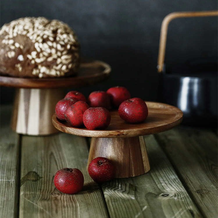 Expositor de madera maciza de estilo japonés para postres, pasteles altos, plato de madera para exhibir, famoso en internet, para sushi, té de la tarde y presentación de postres.