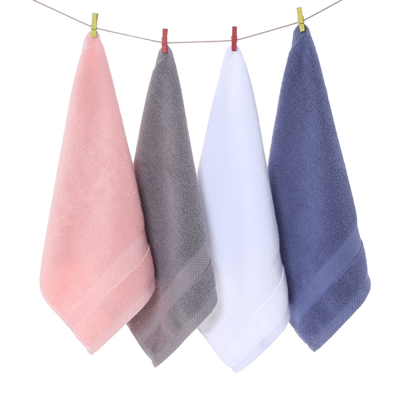 100% cotton square towel thick plain colored slub small towel 34*34 all cotton adult out of stock square towel can be embroidered logo 
