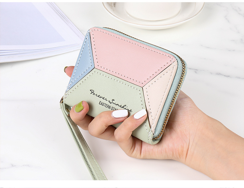 Fashion Solid Color Square Zipper Small Wallet display picture 1