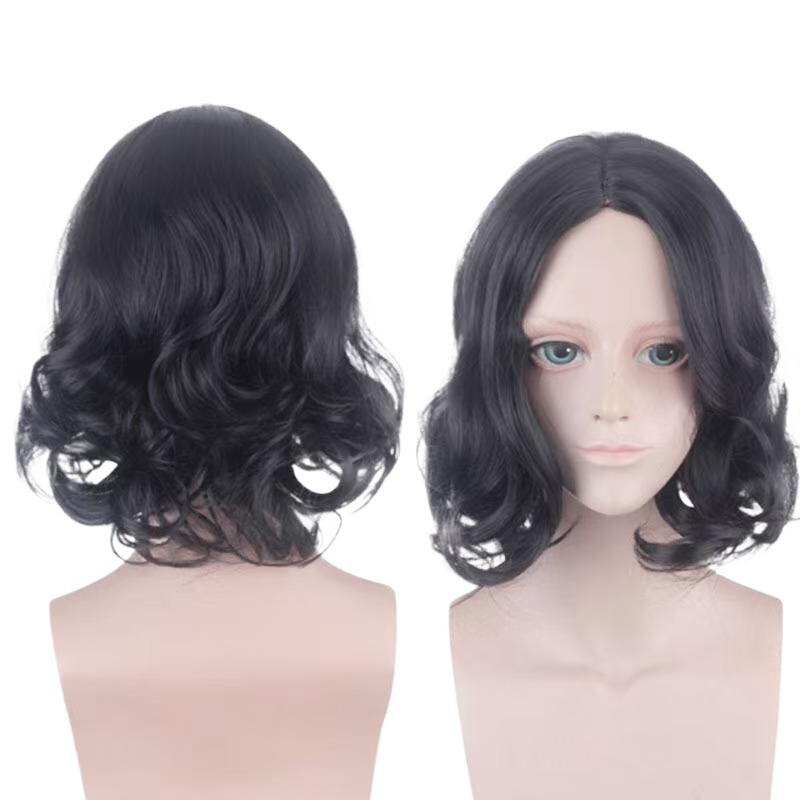 2024 Harry Potter Severus Black Mid Short Curly Hair Professor Snape Anime cos Wig Universal