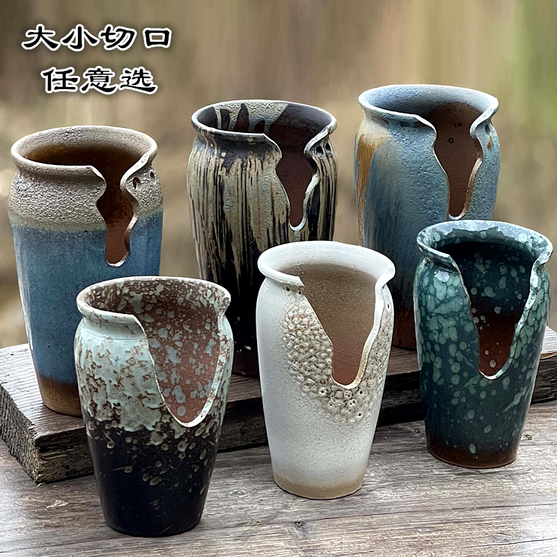 Yixing Succulent Flower Pot Ceramic Creative Design with Large Cutouts for Bonsai, Breathable Coarse Pottery with Large Gaps for Cliff-Style Plants, Free Shipping